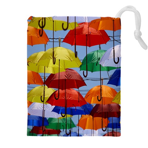 Umbrellas Colourful Drawstring Pouch (5XL) from UrbanLoad.com Front