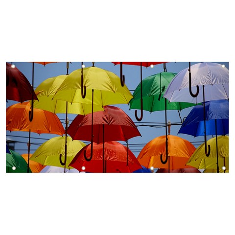 Umbrellas Colourful Banner and Sign 8  x 4  from UrbanLoad.com Front