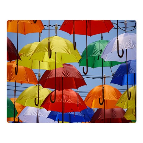 Umbrellas Colourful One Side Premium Plush Fleece Blanket (Large) from UrbanLoad.com 80 x60  Blanket Front
