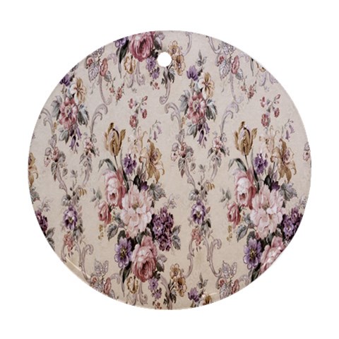 Vintage Floral Pattern Round Ornament (Two Sides) from UrbanLoad.com Front