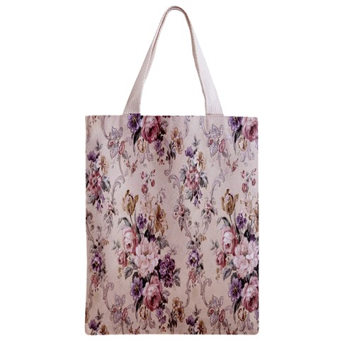Vintage Floral Pattern Zipper Classic Tote Bag from UrbanLoad.com Front