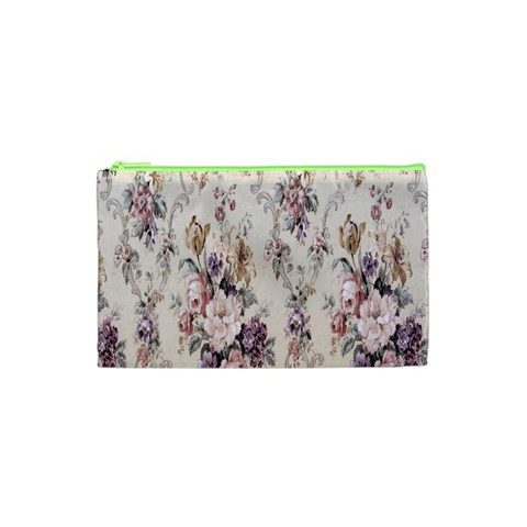 Vintage Floral Pattern Cosmetic Bag (XS) from UrbanLoad.com Front