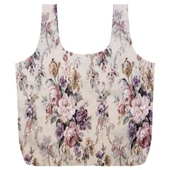Vintage Floral Pattern Full Print Recycle Bag (XXXL) from UrbanLoad.com Back
