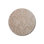 Vintage Wallpaper With Flowers Rubber Coaster (Round)