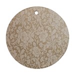 Vintage Wallpaper With Flowers Round Ornament (Two Sides)