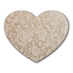 Vintage Wallpaper With Flowers Heart Mousepad