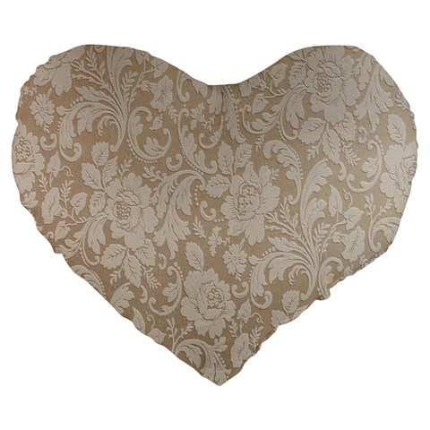 Vintage Wallpaper With Flowers Large 19  Premium Heart Shape Cushions from UrbanLoad.com Front