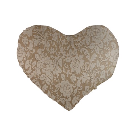 Vintage Wallpaper With Flowers Standard 16  Premium Flano Heart Shape Cushions from UrbanLoad.com Front