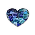 Wallpaper Design Pattern Rubber Heart Coaster (4 pack)