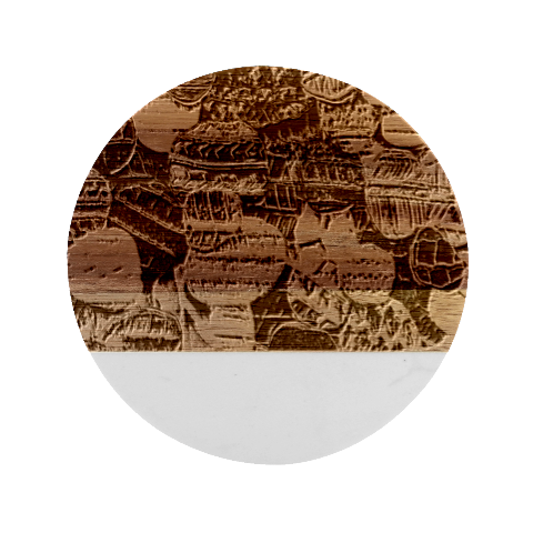 Wallpaper Design Pattern Marble Wood Coaster (Round) from UrbanLoad.com Front