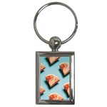 Watermelon Against Blue Surface Pattern Key Chain (Rectangle)