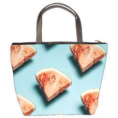 Watermelon Against Blue Surface Pattern Bucket Bag from UrbanLoad.com Back