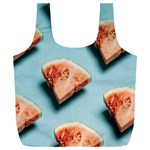 Watermelon Against Blue Surface Pattern Full Print Recycle Bag (XXXL)