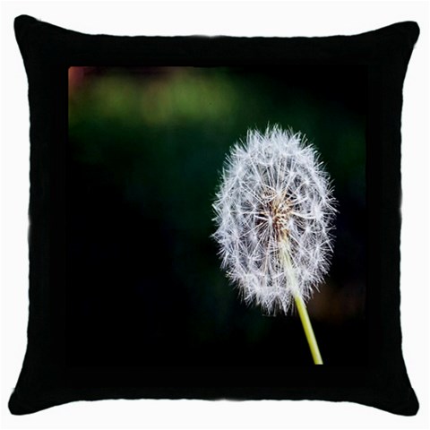 White Flower Throw Pillow Case (Black) from UrbanLoad.com Front
