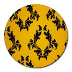 Yellow Regal Filagree Pattern Round Mousepad