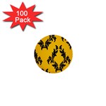 Yellow Regal Filagree Pattern 1  Mini Buttons (100 pack) 
