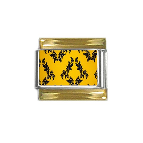 Yellow Regal Filagree Pattern Gold Trim Italian Charm (9mm) from UrbanLoad.com Front