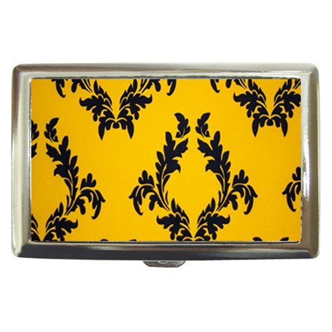 Yellow Regal Filagree Pattern Cigarette Money Case from UrbanLoad.com Front