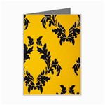 Yellow Regal Filagree Pattern Mini Greeting Card