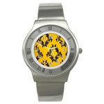 Yellow Regal Filagree Pattern Stainless Steel Watch