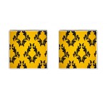 Yellow Regal Filagree Pattern Cufflinks (Square)
