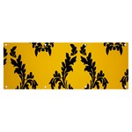 Yellow Regal Filagree Pattern Banner and Sign 8  x 3 