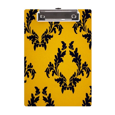 Yellow Regal Filagree Pattern A5 Acrylic Clipboard from UrbanLoad.com Front