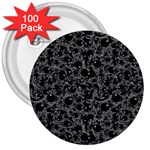 Black And Alien Drawing Motif Pattern 3  Buttons (100 pack) 