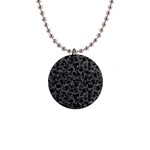 Black And Alien Drawing Motif Pattern 1  Button Necklace