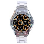 Abstract Pattern Background Stainless Steel Analogue Watch
