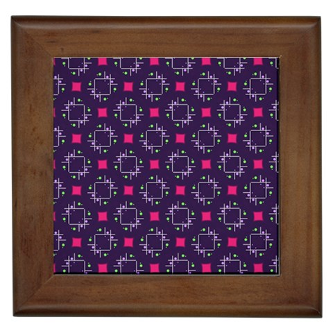 Geometric Pattern Retro Style Framed Tile from UrbanLoad.com Front