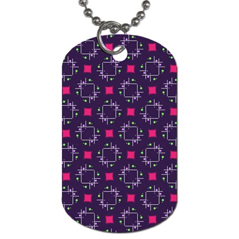 Geometric Pattern Retro Style Dog Tag (One Side) from UrbanLoad.com Front
