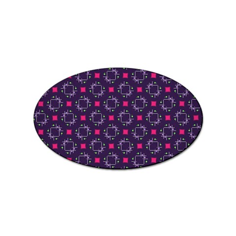Geometric Pattern Retro Style Sticker Oval (10 pack) from UrbanLoad.com Front