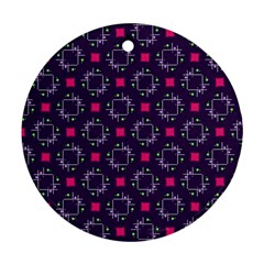 Geometric Pattern Retro Style Round Ornament (Two Sides) from UrbanLoad.com Front