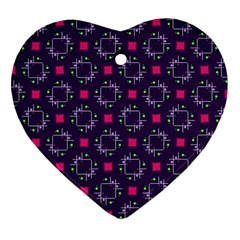 Geometric Pattern Retro Style Heart Ornament (Two Sides) from UrbanLoad.com Back