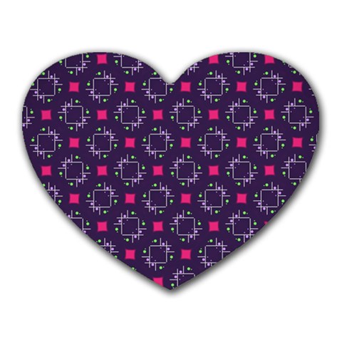 Geometric Pattern Retro Style Heart Mousepad from UrbanLoad.com Front