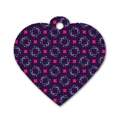 Geometric Pattern Retro Style Dog Tag Heart (Two Sides) from UrbanLoad.com Front