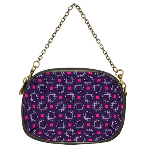 Geometric Pattern Retro Style Chain Purse (One Side) from UrbanLoad.com Front