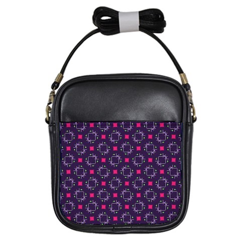 Geometric Pattern Retro Style Girls Sling Bag from UrbanLoad.com Front