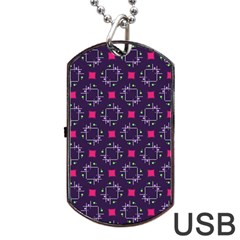 Geometric Pattern Retro Style Dog Tag USB Flash (Two Sides) from UrbanLoad.com Back
