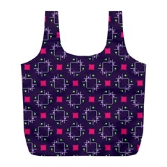 Geometric Pattern Retro Style Full Print Recycle Bag (L) from UrbanLoad.com Back