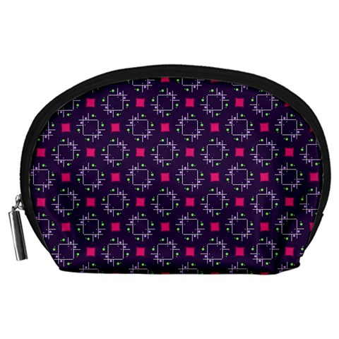 Geometric Pattern Retro Style Accessory Pouch (Large) from UrbanLoad.com Front
