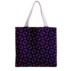 Geometric Pattern Retro Style Zipper Grocery Tote Bag from UrbanLoad.com Back