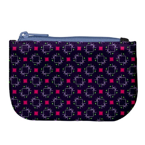 Geometric Pattern Retro Style Large Coin Purse from UrbanLoad.com Front
