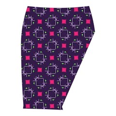 Geometric Pattern Retro Style Midi Wrap Pencil Skirt from UrbanLoad.com  Front Right 