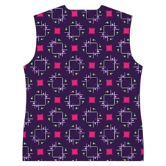 Geometric Pattern Retro Style Women s Button Up Vest from UrbanLoad.com Back