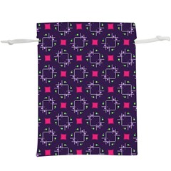 Geometric Pattern Retro Style Lightweight Drawstring Pouch (XL) from UrbanLoad.com Front