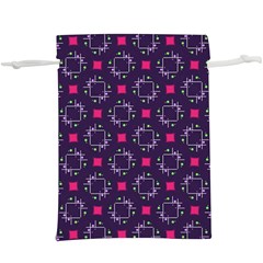 Geometric Pattern Retro Style Lightweight Drawstring Pouch (XL) from UrbanLoad.com Back