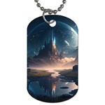 Space Planet Universe Galaxy Moon Dog Tag (Two Sides)