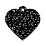 Background Graphic Abstract Pattern Dog Tag Heart (Two Sides)